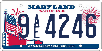 MD license plate 9AE4246