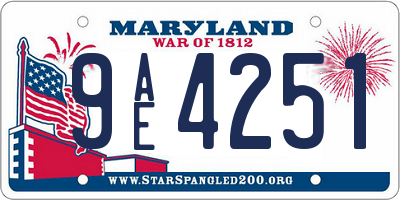MD license plate 9AE4251