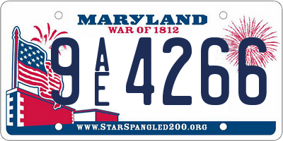 MD license plate 9AE4266