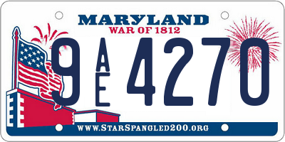 MD license plate 9AE4270