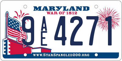MD license plate 9AE4271