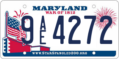 MD license plate 9AE4272