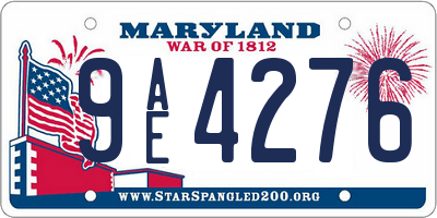 MD license plate 9AE4276
