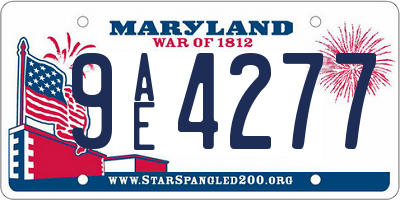 MD license plate 9AE4277