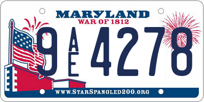 MD license plate 9AE4278