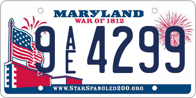 MD license plate 9AE4299