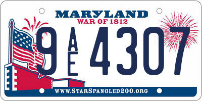 MD license plate 9AE4307