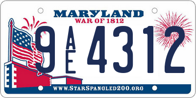 MD license plate 9AE4312