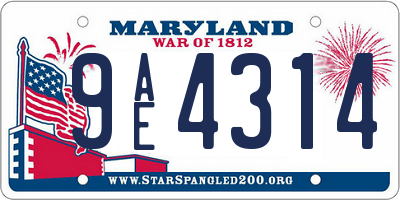 MD license plate 9AE4314