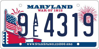 MD license plate 9AE4319