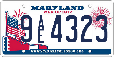 MD license plate 9AE4323