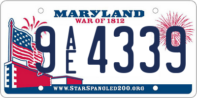 MD license plate 9AE4339