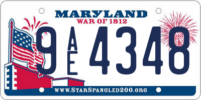 MD license plate 9AE4348