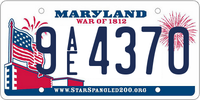 MD license plate 9AE4370