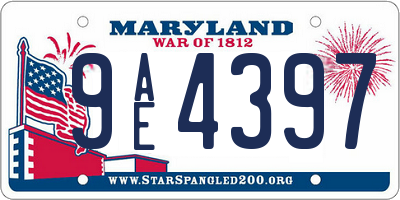 MD license plate 9AE4397