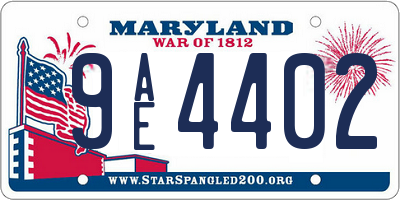 MD license plate 9AE4402