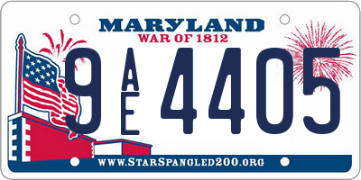 MD license plate 9AE4405