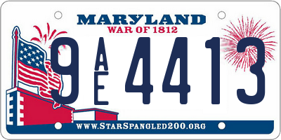 MD license plate 9AE4413