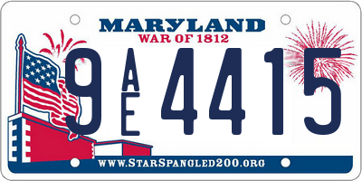MD license plate 9AE4415