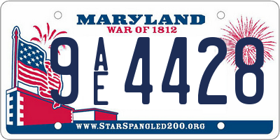 MD license plate 9AE4428