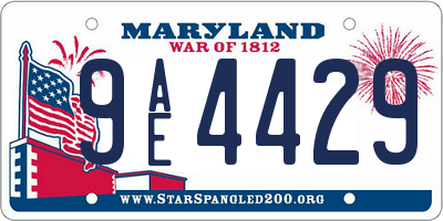 MD license plate 9AE4429