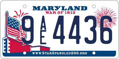 MD license plate 9AE4436