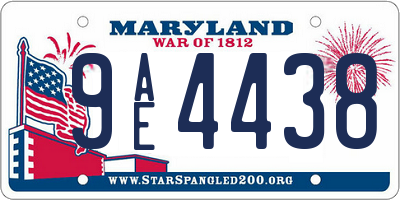 MD license plate 9AE4438