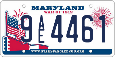 MD license plate 9AE4461