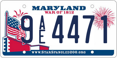 MD license plate 9AE4471