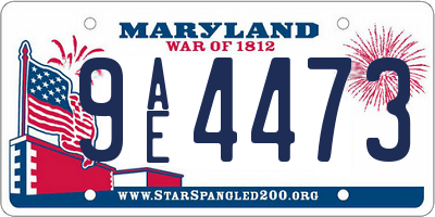 MD license plate 9AE4473