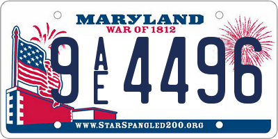 MD license plate 9AE4496