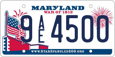 MD license plate 9AE4500