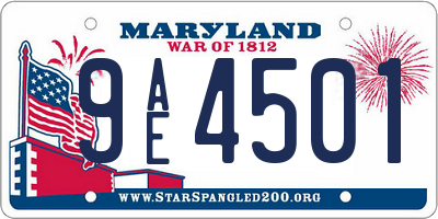 MD license plate 9AE4501