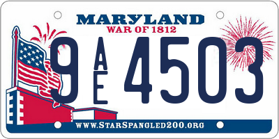 MD license plate 9AE4503