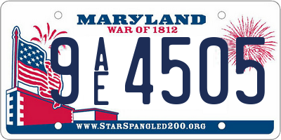 MD license plate 9AE4505