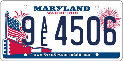 MD license plate 9AE4506