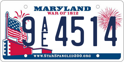 MD license plate 9AE4514