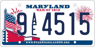 MD license plate 9AE4515