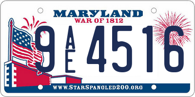 MD license plate 9AE4516
