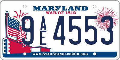 MD license plate 9AE4553