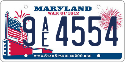 MD license plate 9AE4554