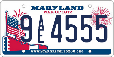 MD license plate 9AE4555
