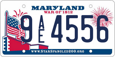 MD license plate 9AE4556