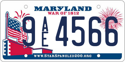 MD license plate 9AE4566