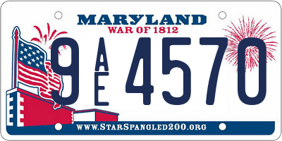MD license plate 9AE4570