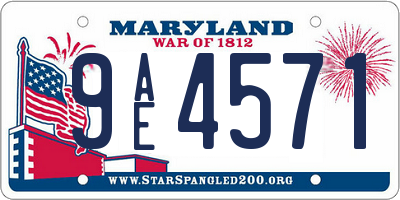 MD license plate 9AE4571