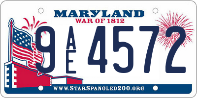 MD license plate 9AE4572