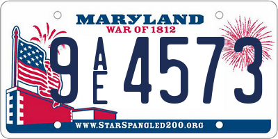 MD license plate 9AE4573