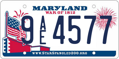 MD license plate 9AE4577