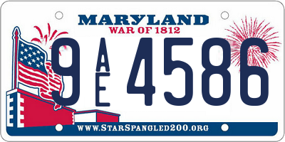 MD license plate 9AE4586